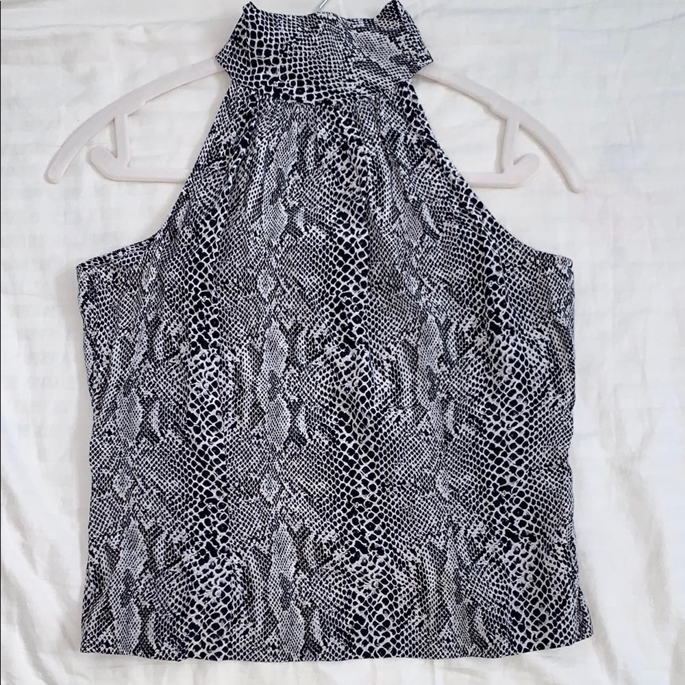 INC 100% silk Snakeskin Print Halter Top